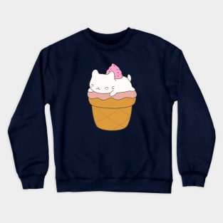 Kawaii Ice Cream Cat Dessert T-Shirt Crewneck Sweatshirt